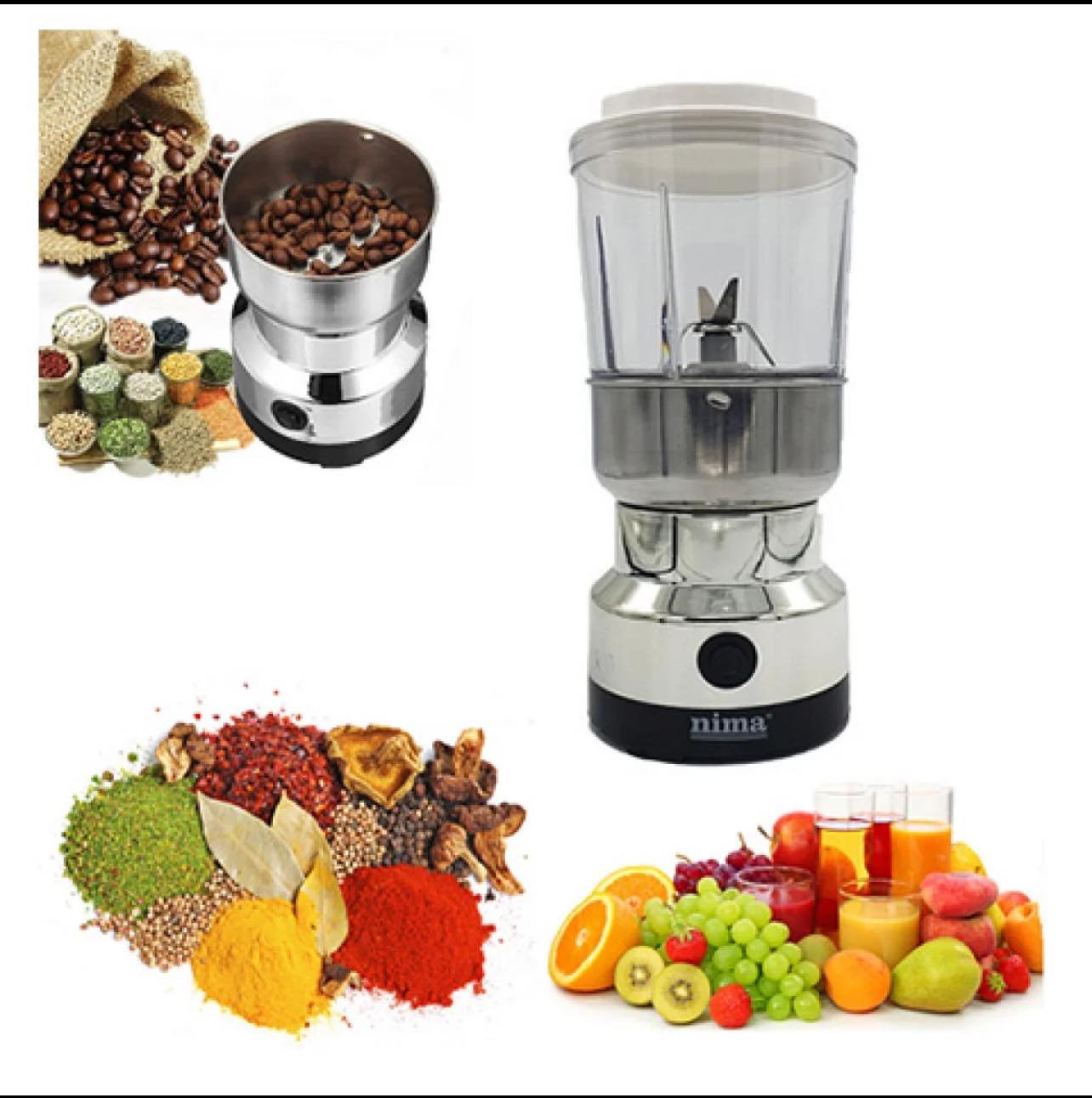 Nima Stainless Steel 2 In 1 Electric Mixer Grinder