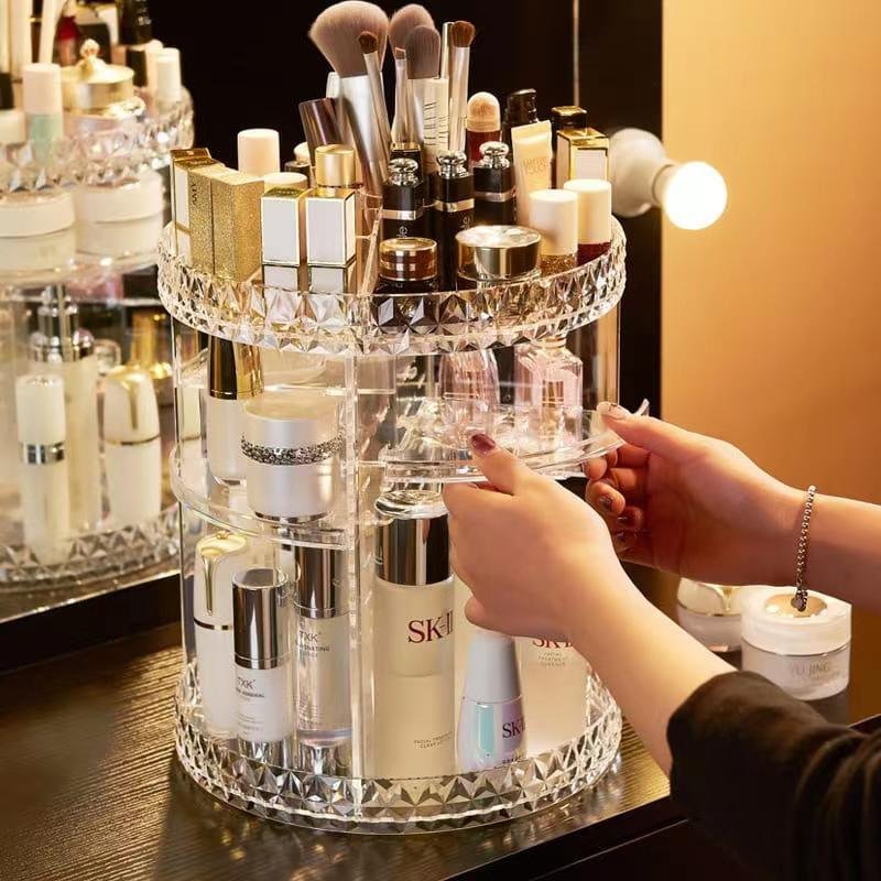 360 degree makeup organizer